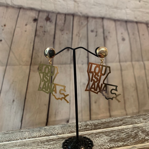 Louisiana Gold State Earrings - Picture 1 of 1